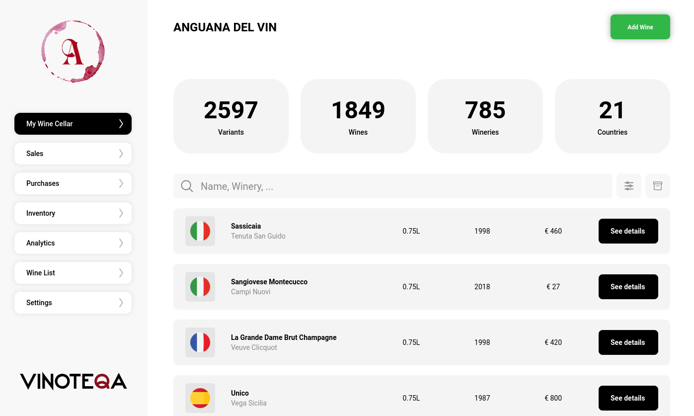Vinoteqa - Wine Management SaaS